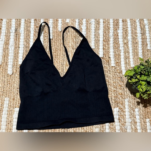 Free People Black Fitted Crop Tank Top - Picture 4 of 7